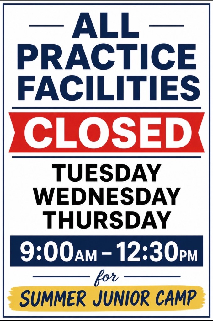 Practice Facilities closed 